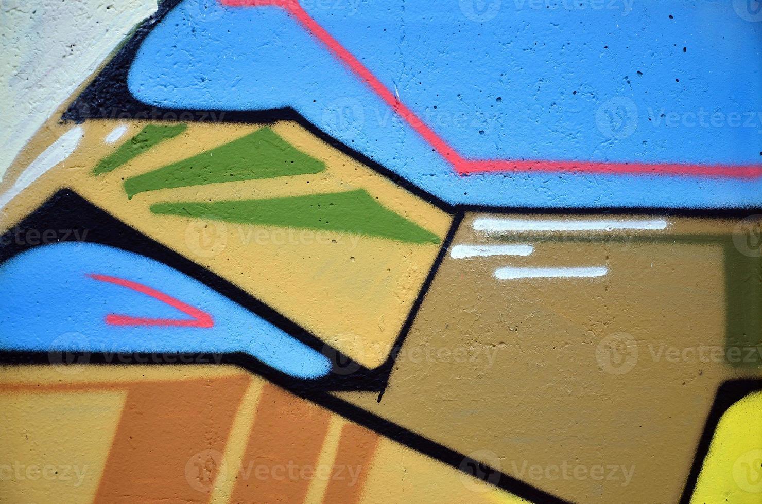 Art under ground. Beautiful street art graffiti style. The wall is decorated with abstract drawings house paint. Modern iconic urban culture of street youth. Abstract stylish picture on wall photo