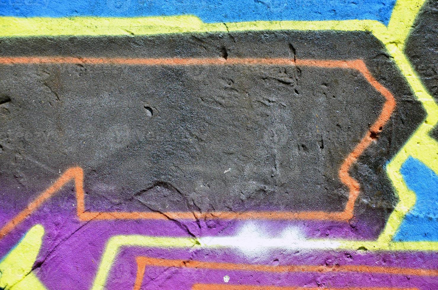 Street art. Colorful graffiti on the wall. Fragment for background. Abstract detail of a graffiti photo