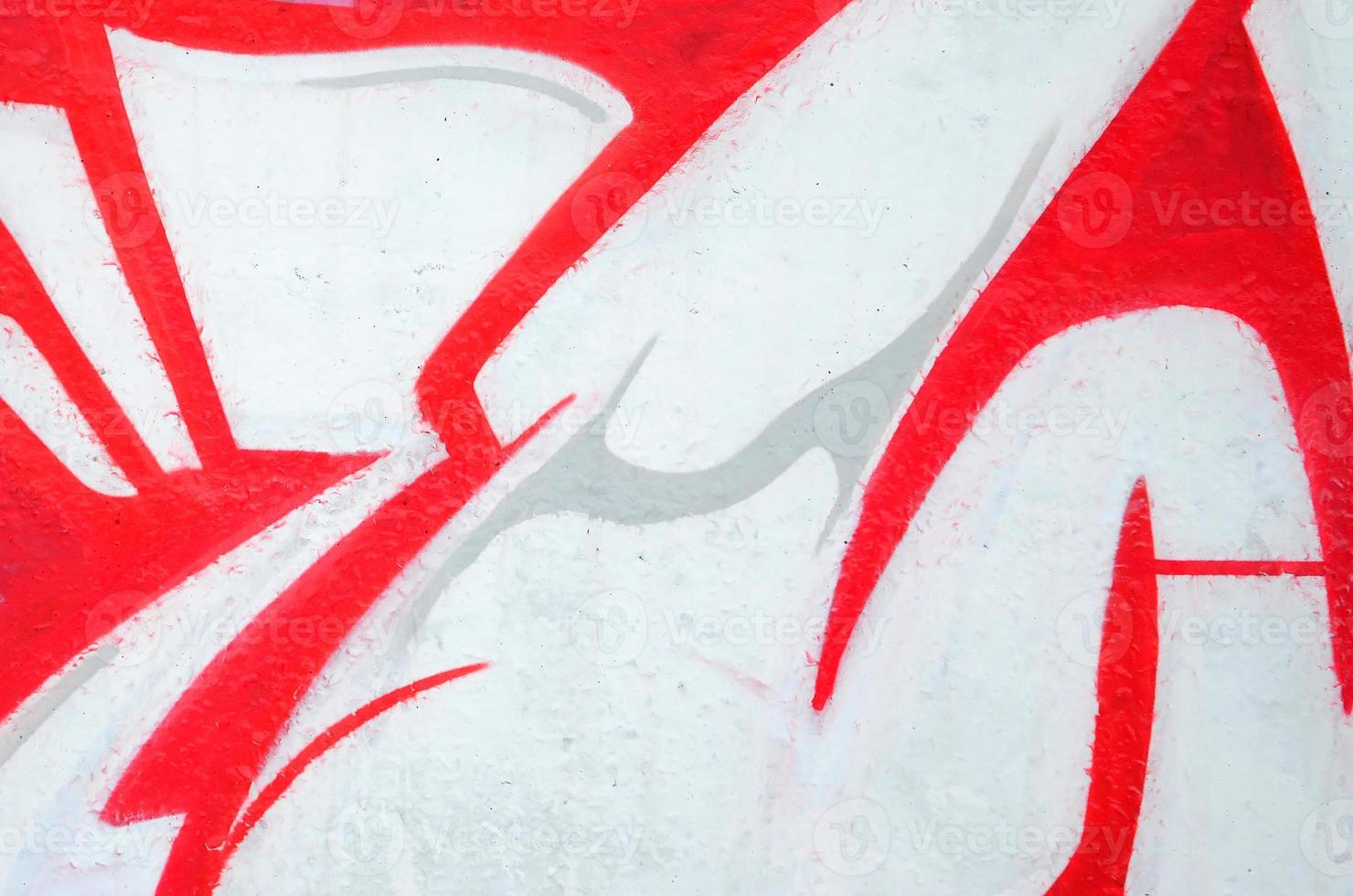 Fragment of colored street art graffiti paintings with contours and shading close up photo