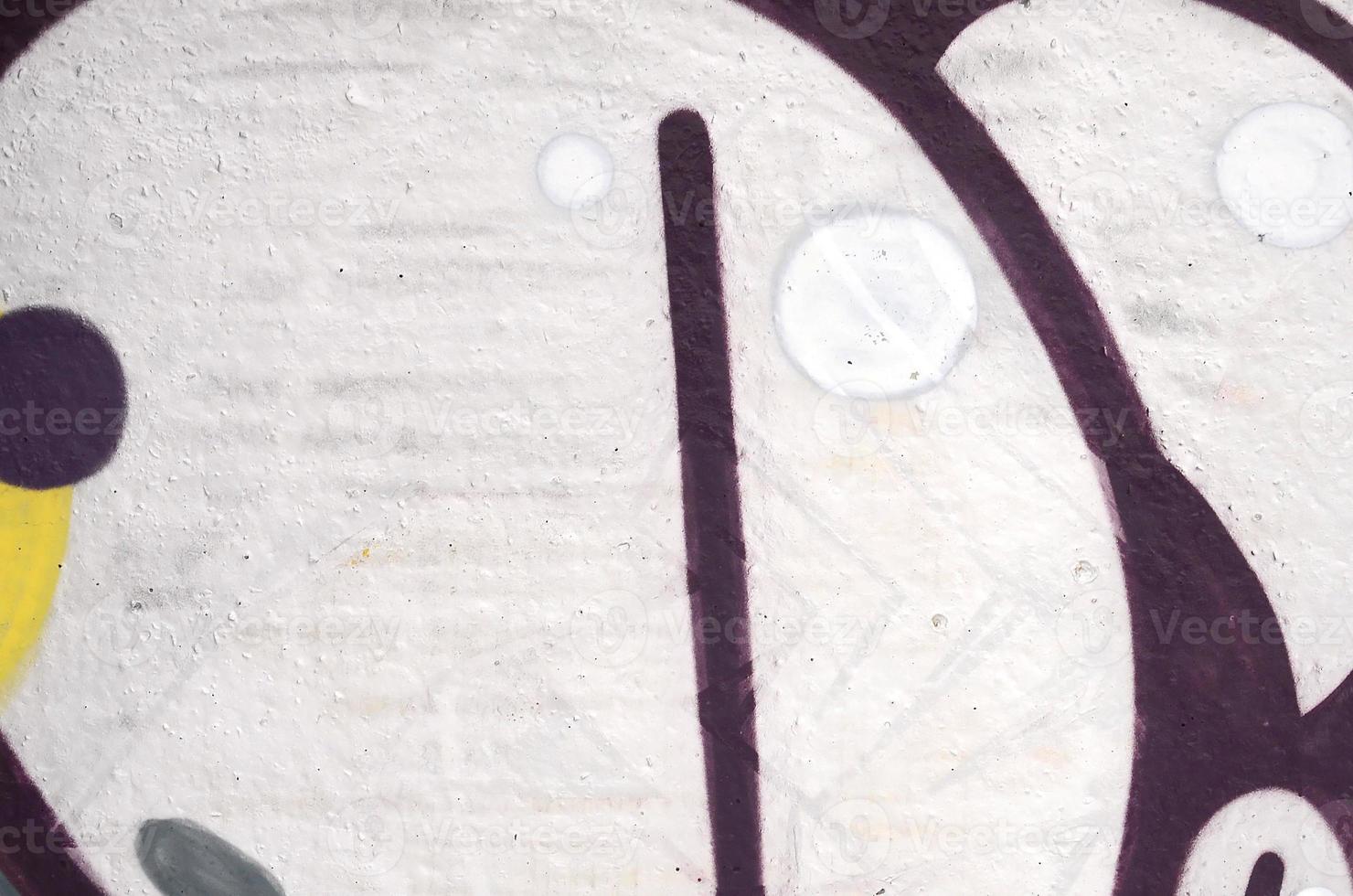 Fragment of colored street art graffiti paintings with contours and shading close up photo