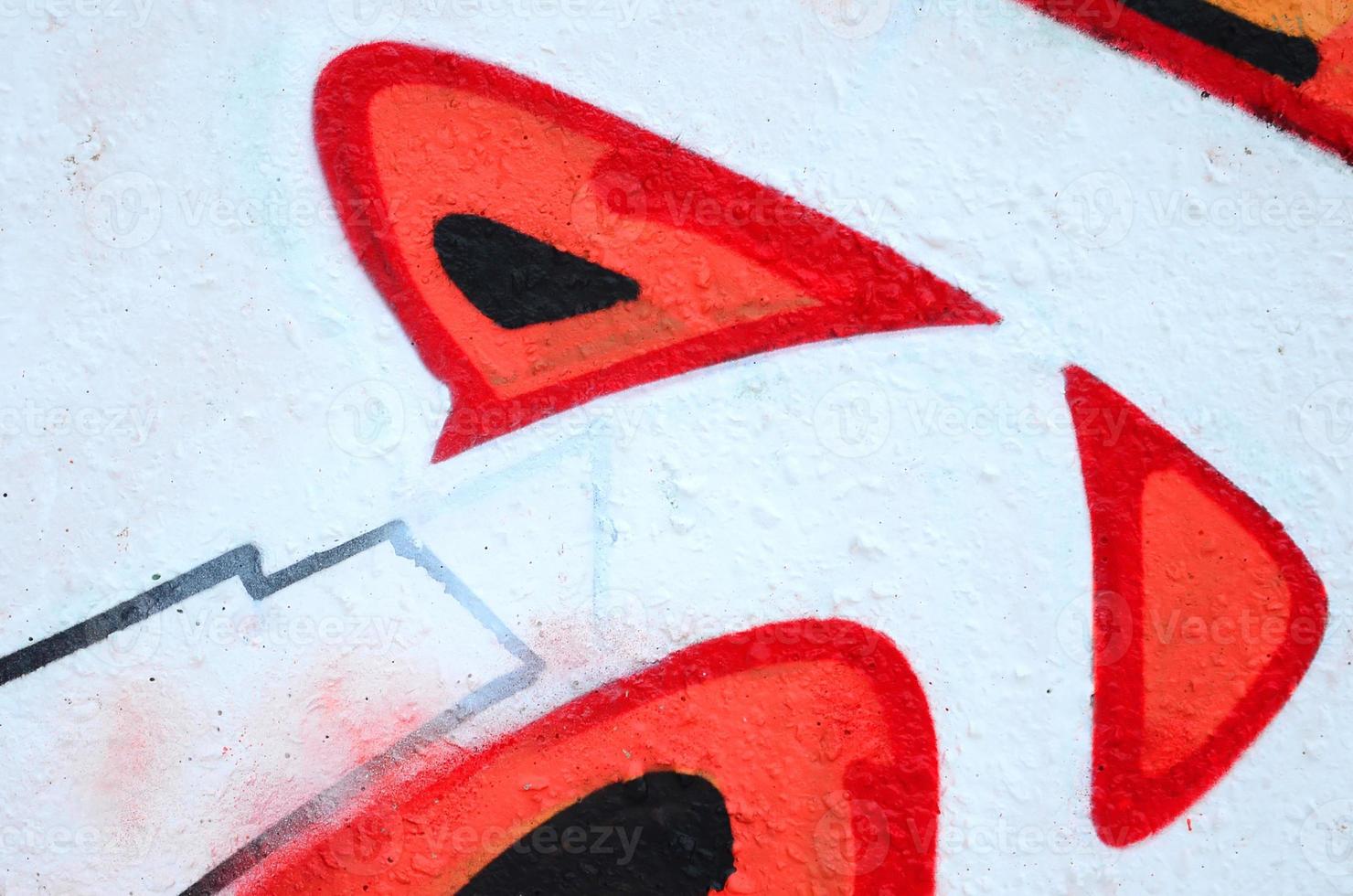 Fragment of colored street art graffiti paintings with contours and