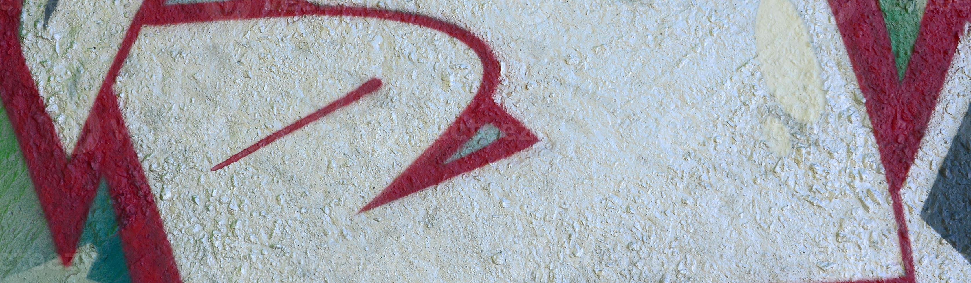 Street art. Abstract background image of a fragment of a colored graffiti painting in chrome and red tones photo