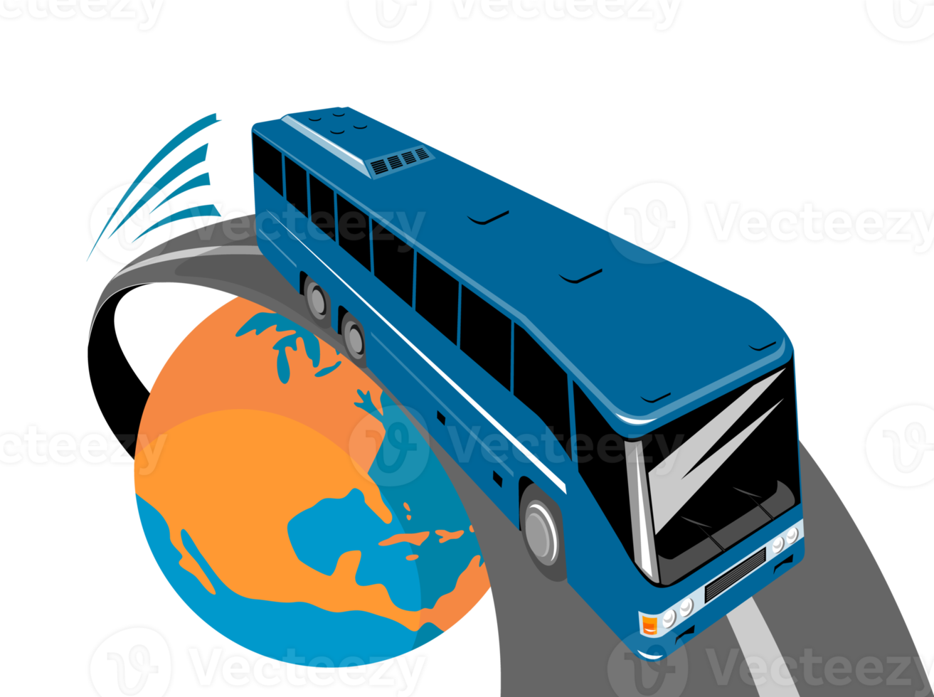 toerist trainer bus wereldbol png