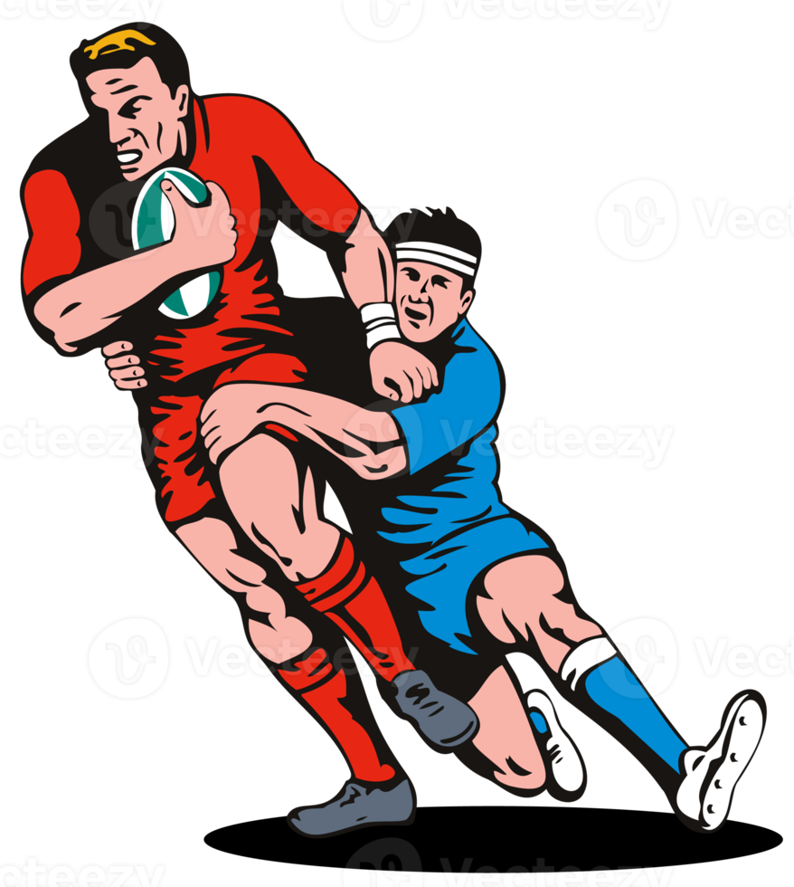 Rugby-Spieler-Tackle-Zeichnung png