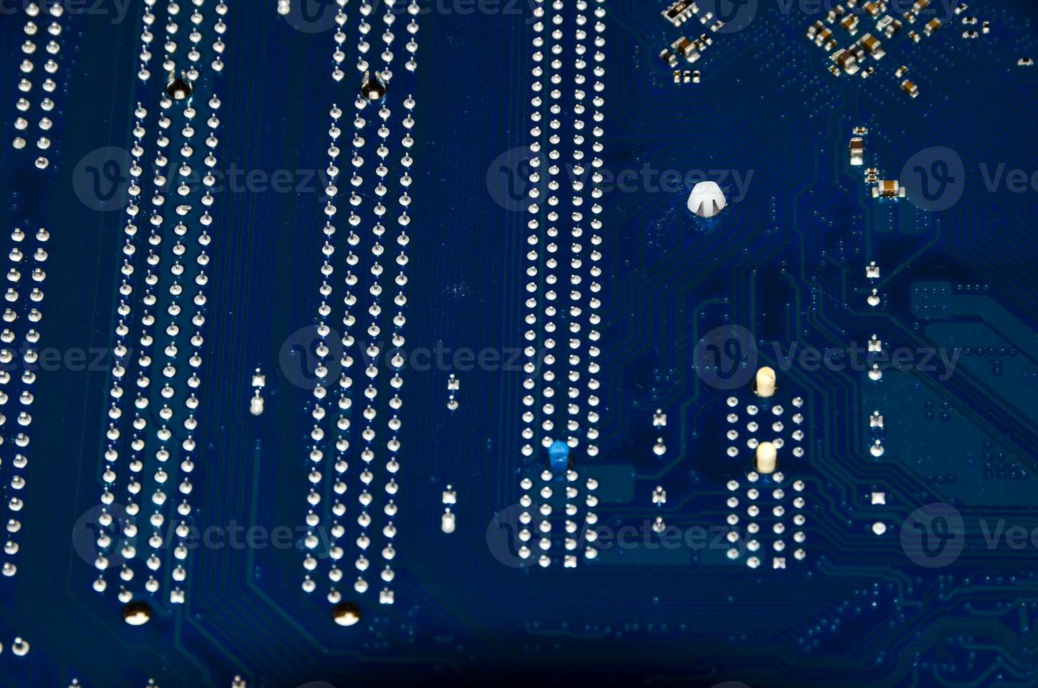 Computer chip circuit close-up photo