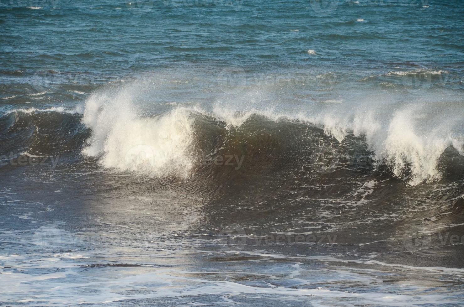 Huge sea waves close-up view photo