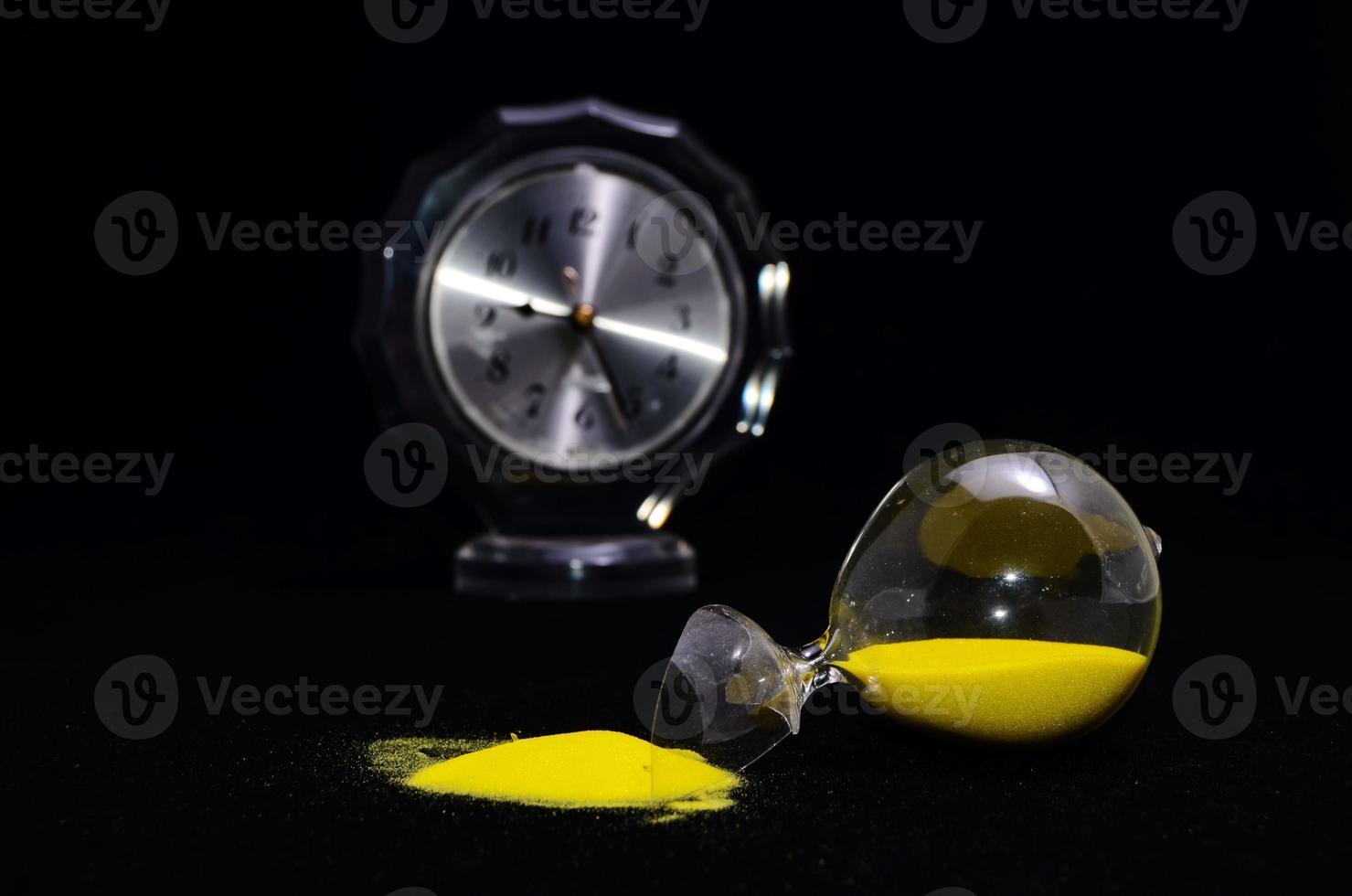 Broken hourglass close-up photo