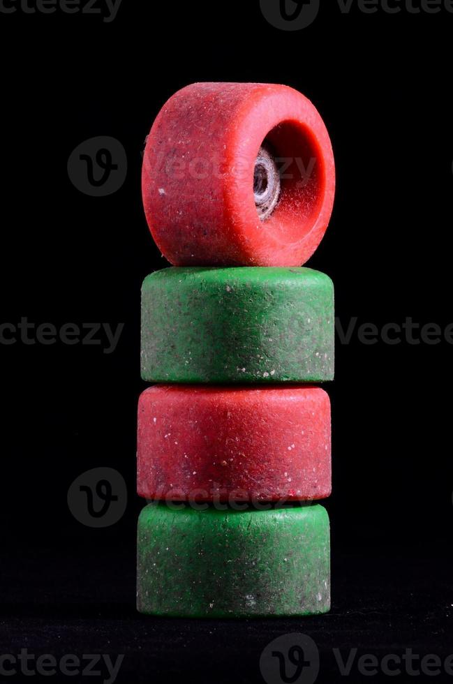 Isolated skateboard wheels photo