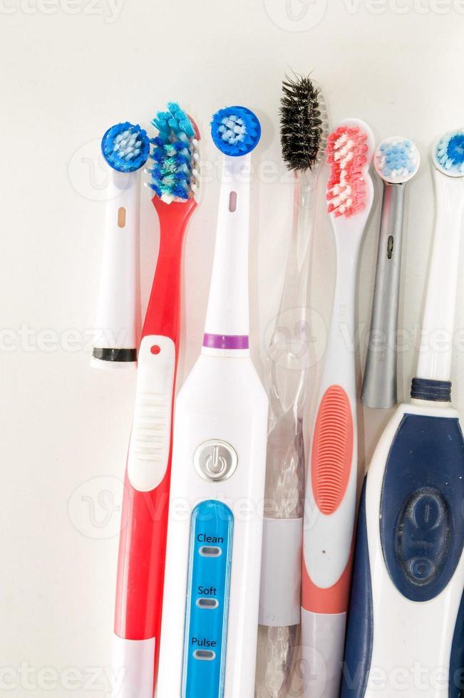 Various toothbrush close-up photo