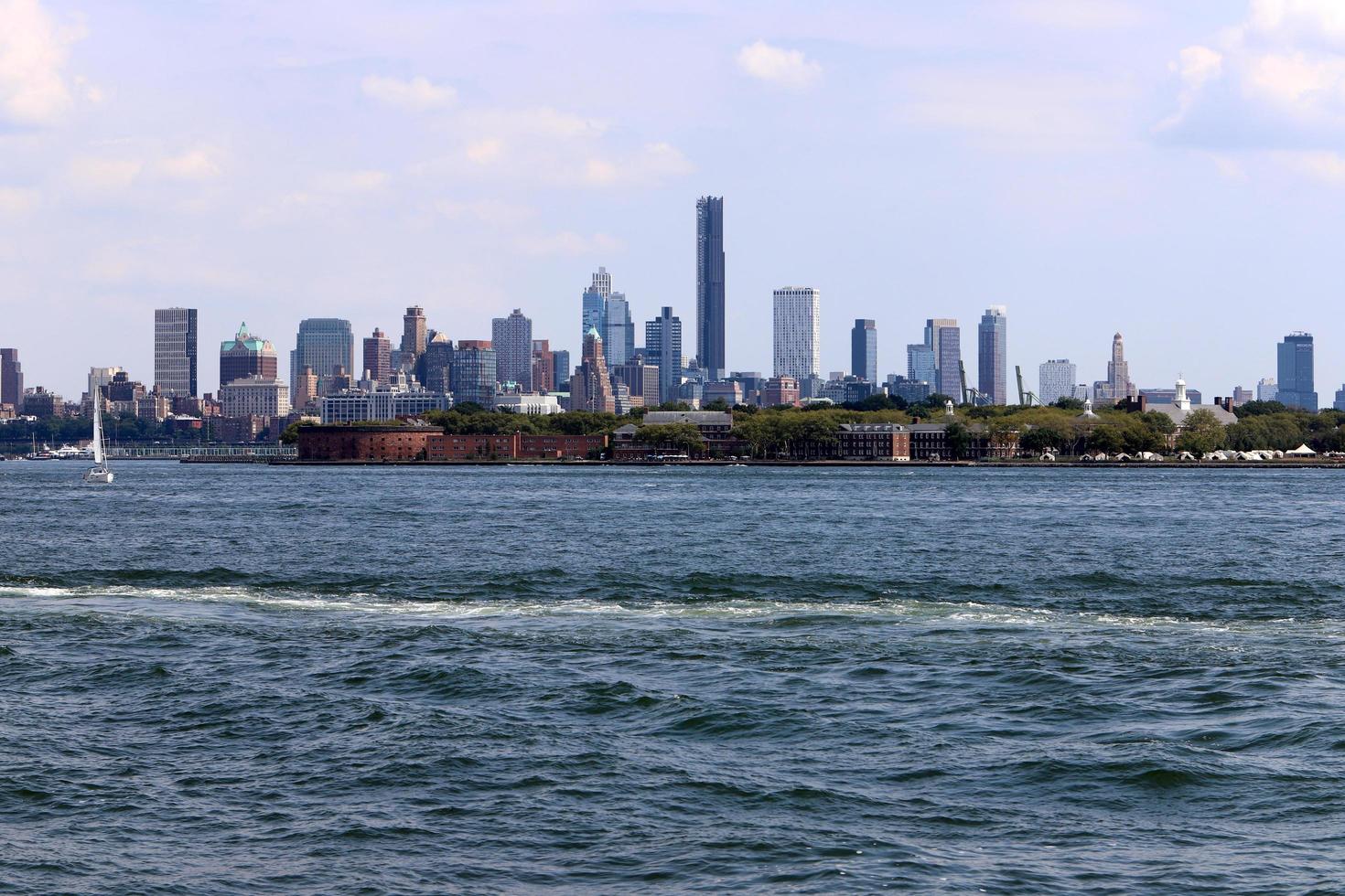 New York USA 4.09.2022. New York is located at the confluence of the Hudson River into the Atlantic Ocean. photo