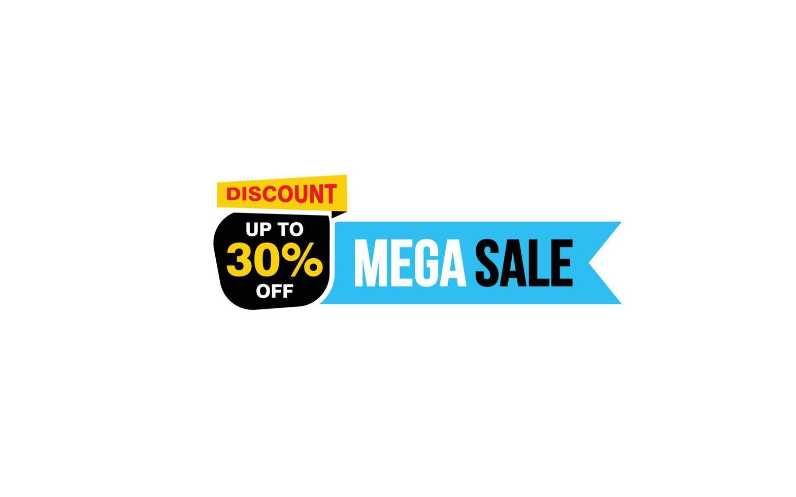 30 Percent MEGA SALE offer, clearance, promotion banner layout with sticker style. vector