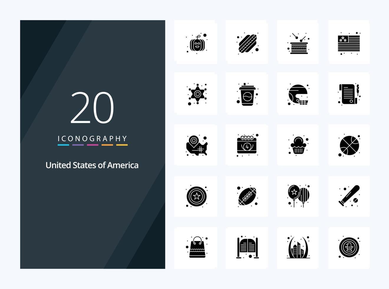 20 Usa Solid Glyph icon for presentation vector