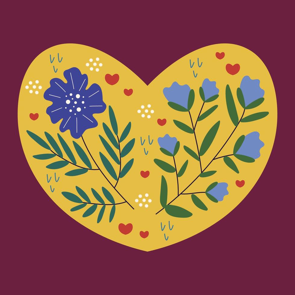 tarjeta de feliz día de san valentín, invitaciones, declaración de amor. plantilla cuadrada con flores, corazones. ilustración vectorial sobre un fondo oscuro. vector