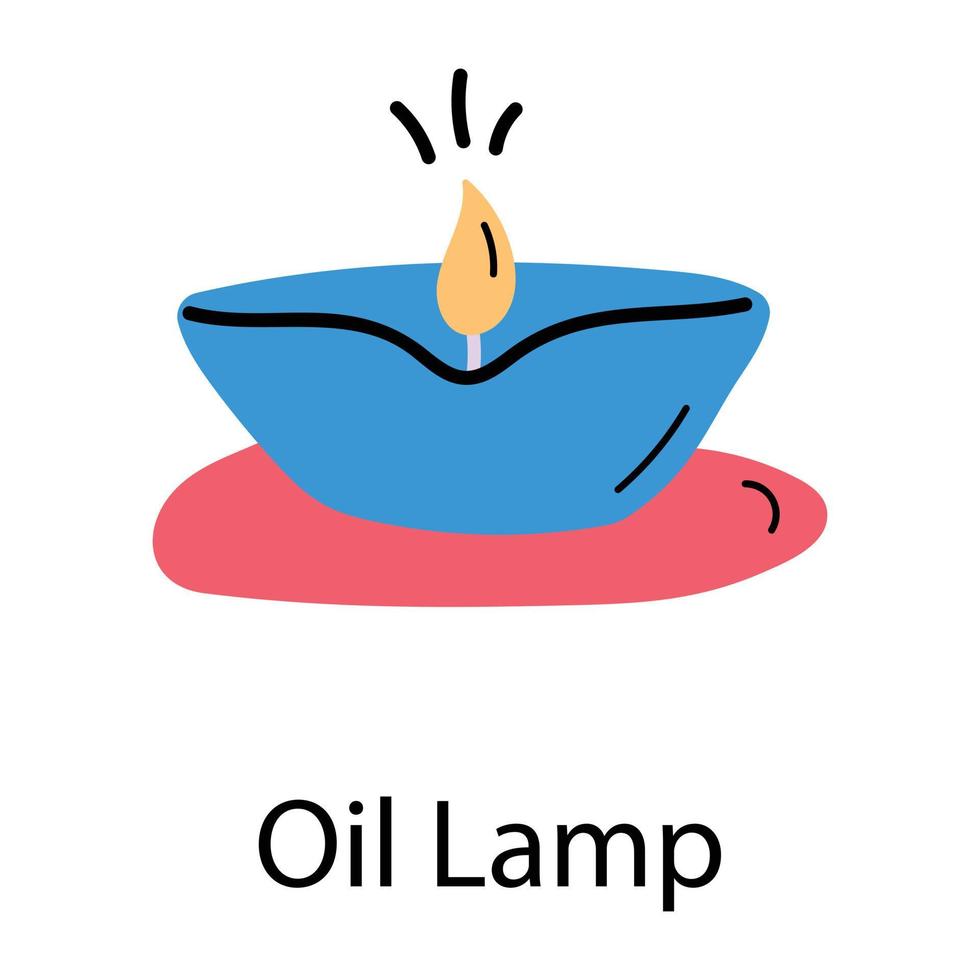 Trendy Oil Lamp vector