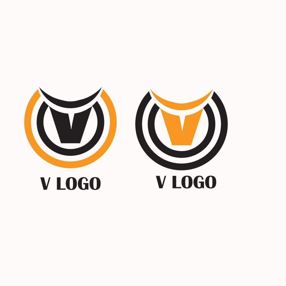 v logo design template vector