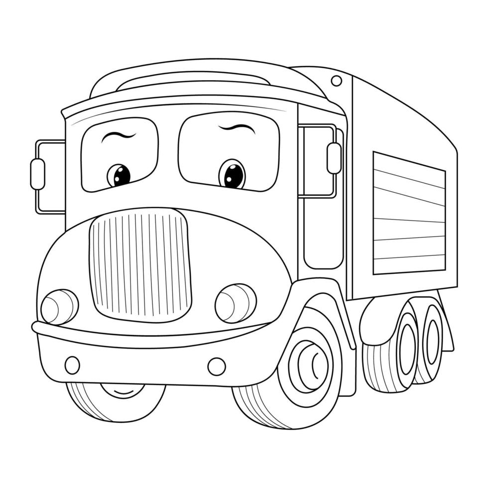 pagina para colorear de camion vector