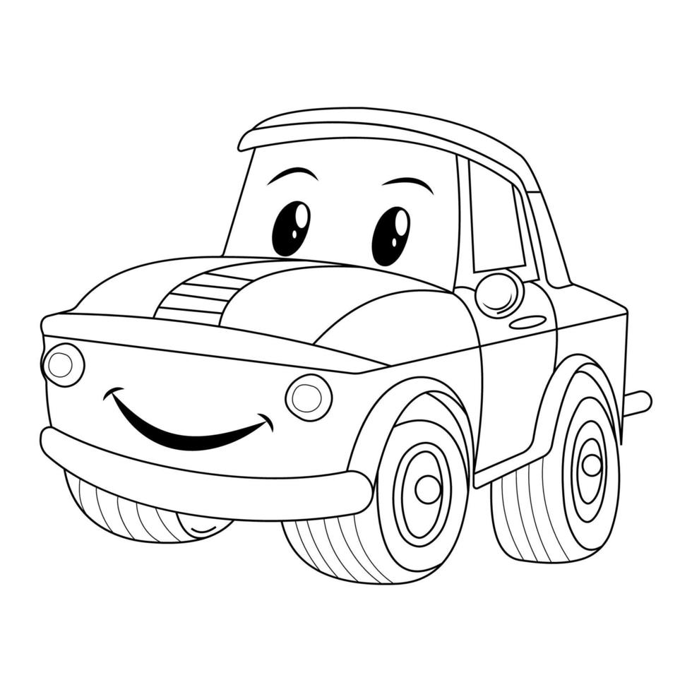 página para colorear de coche vector