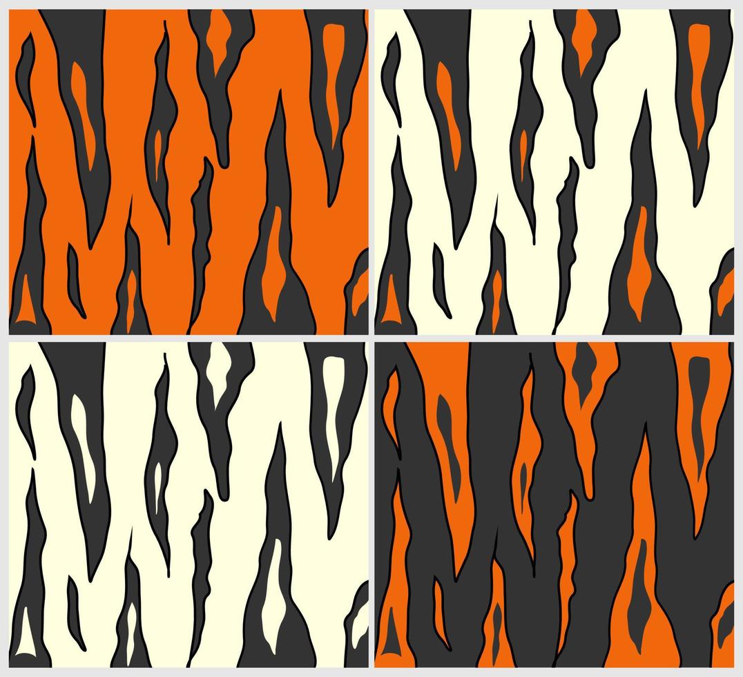 Four Tiger Skins Motif Pattern vector