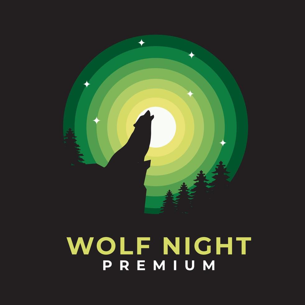 wolf animal template logo design vector