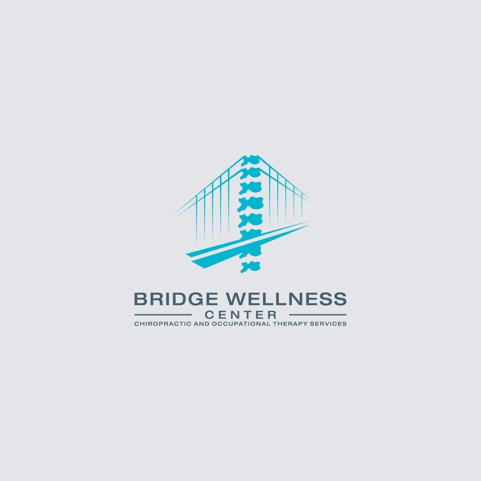 blue bridge wellness center logo design inspiration vector