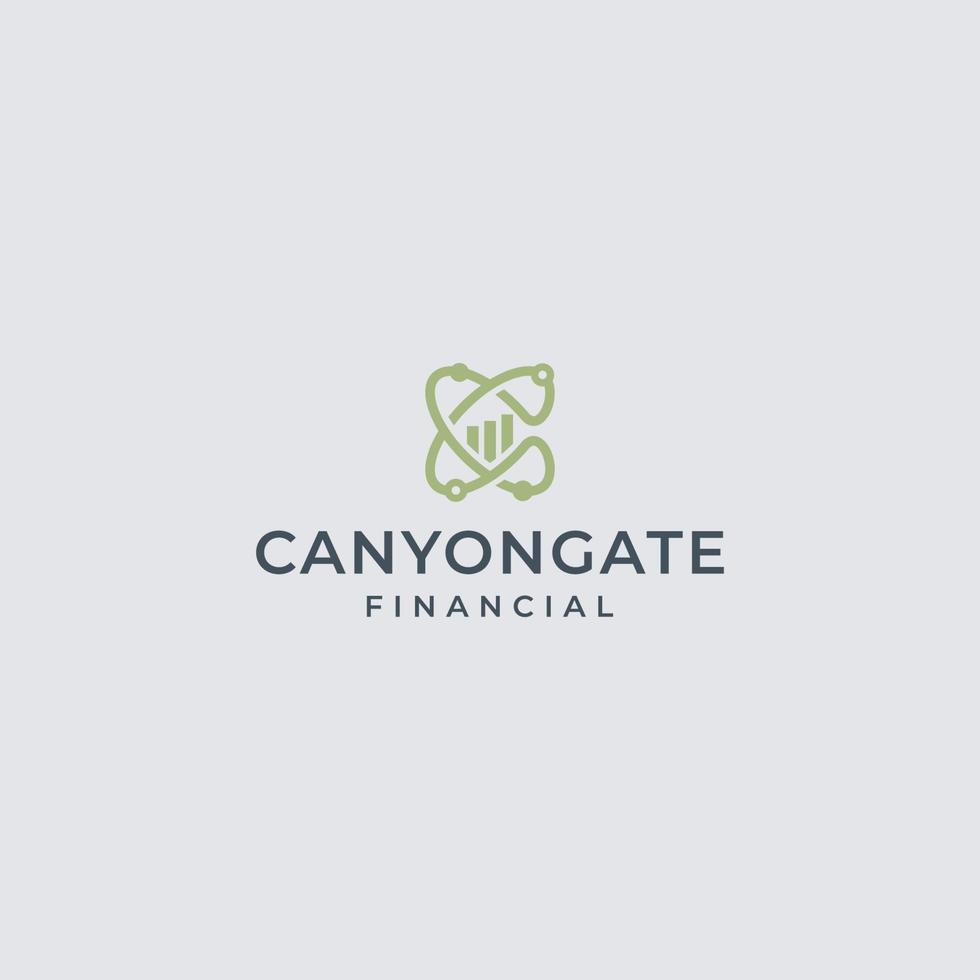 Initial C logo design template for business financial vector