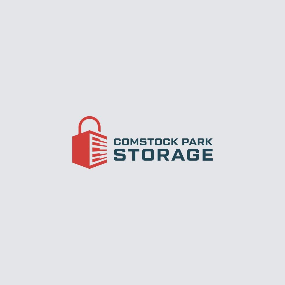 Illustration vector graphic of self storage company logo design template