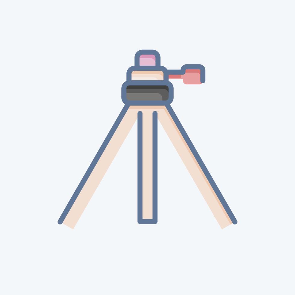 Icon tripod. related to Photography symbol. doodle style. simple design editable. simple illustration vector