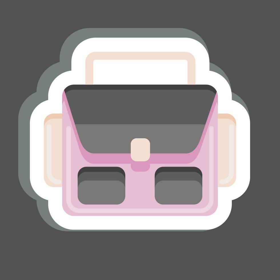 bolsa de fotografía con pegatinas. relacionado con el símbolo de la fotografía. diseño simple editable. ilustración sencilla vector