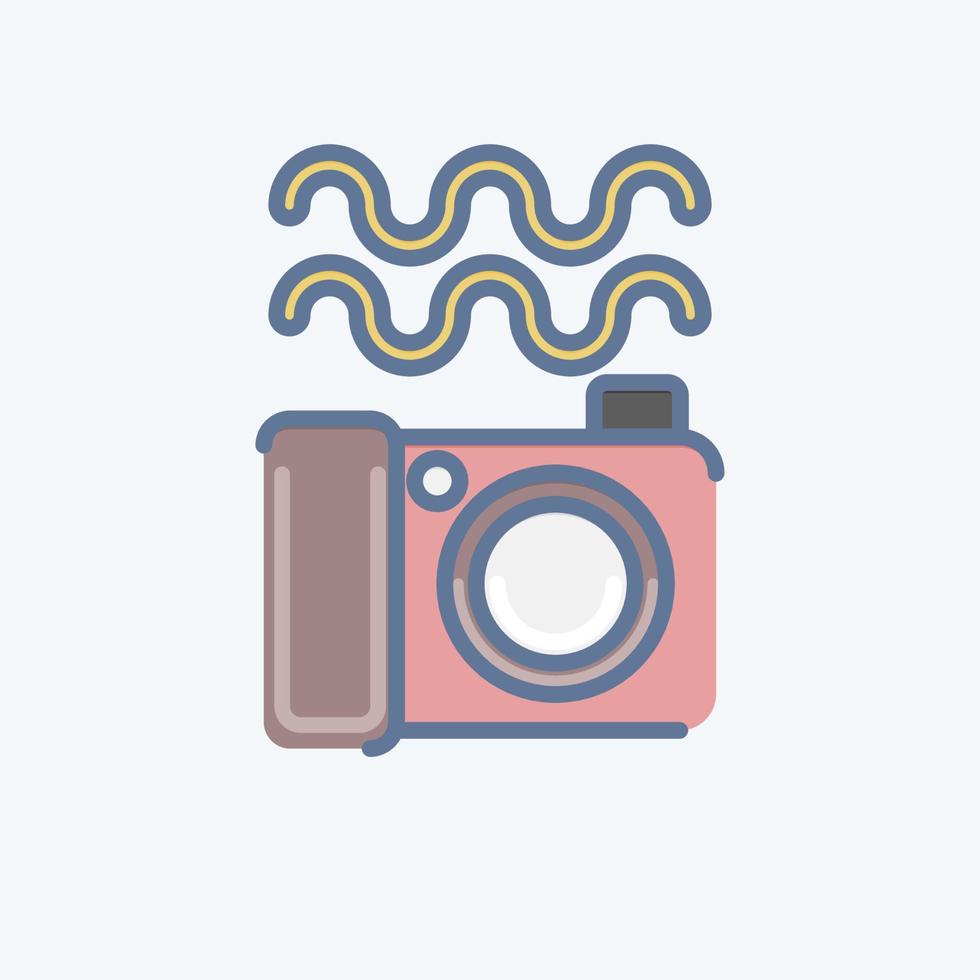 icono de la fotografía submarina. relacionado con el símbolo de la fotografía. estilo garabato. diseño simple editable. ilustración sencilla vector