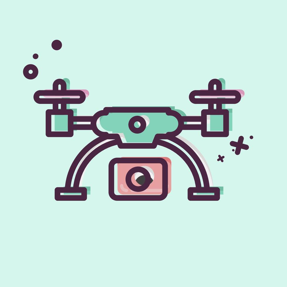 Icon drone and Aerial Imaging. related to Photography symbol. MBE style. simple design editable. simple illustration vector