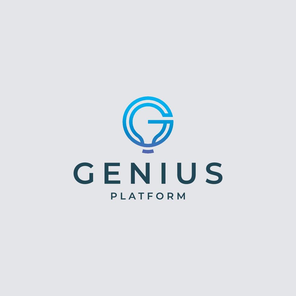 creative initial letter G logo with lights concept, logo reference for your business. vector