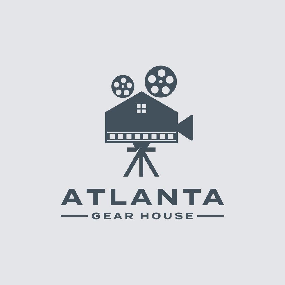 Abstract shape with gear house and camera inside 17169858 Vector Art at