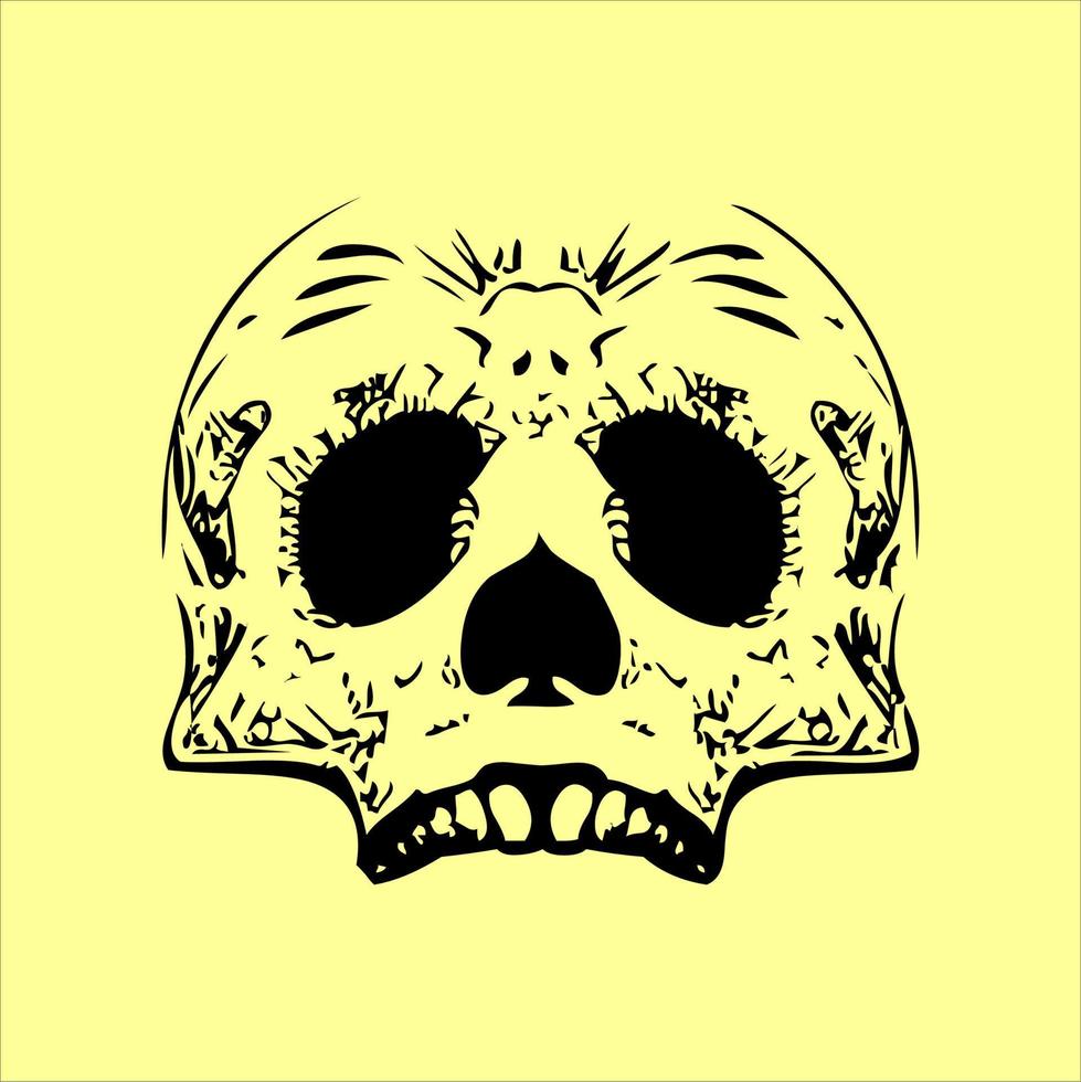 vector de cráneo mexicano con patrón. bosquejo del diseño del tatuaje del cráneo del estilo del tatuaje de la vieja escuela. ilustración en blanco y negro. ilustración de calavera mexicana