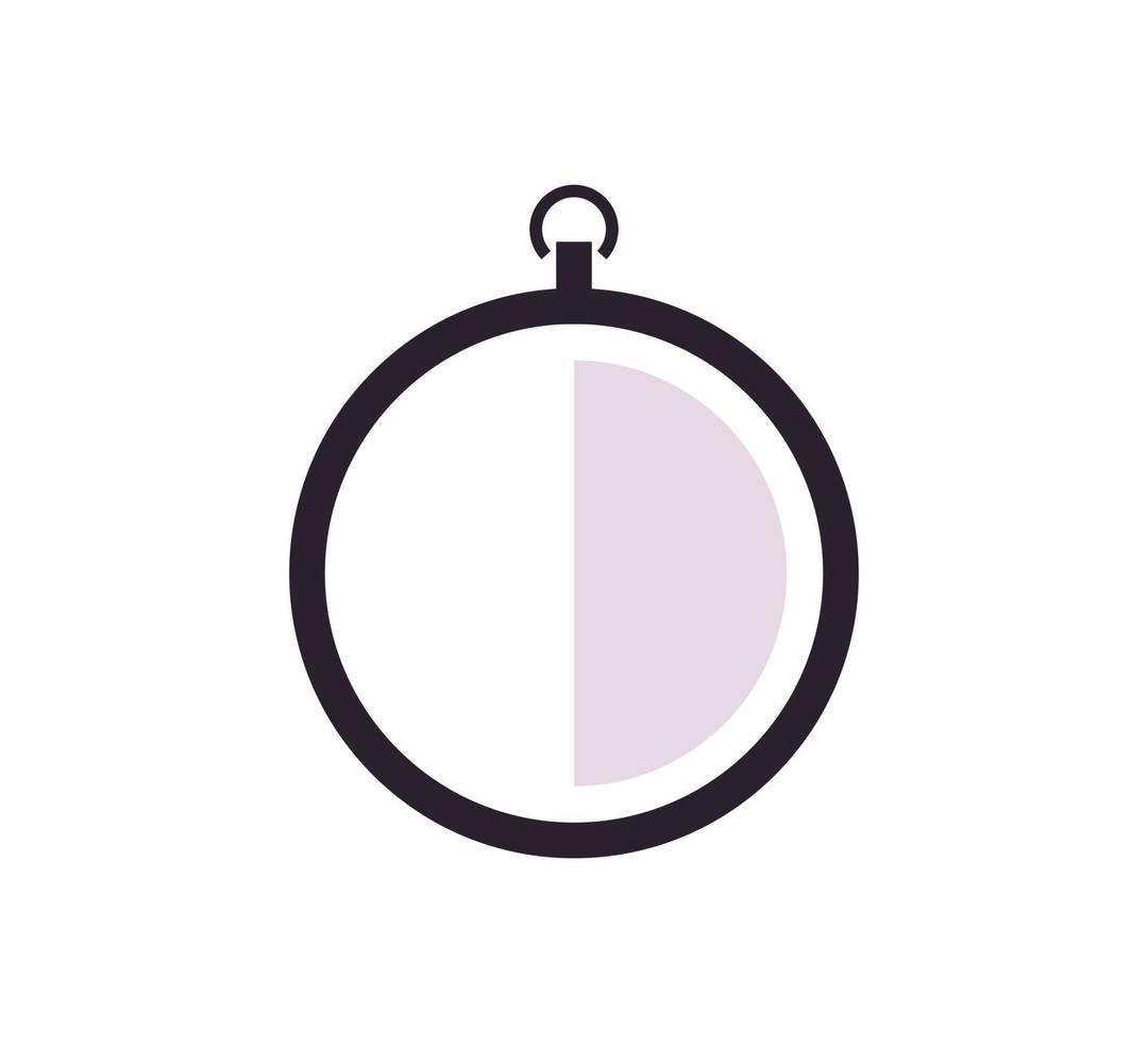 Countdown timer and stopwatch symbol flat vector illustration.