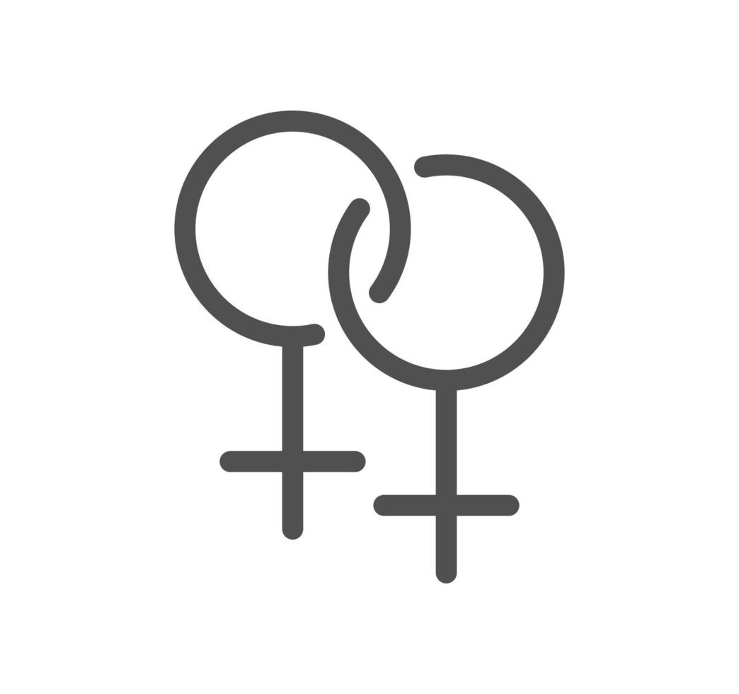 Gender related icon outline and linear vector. vector