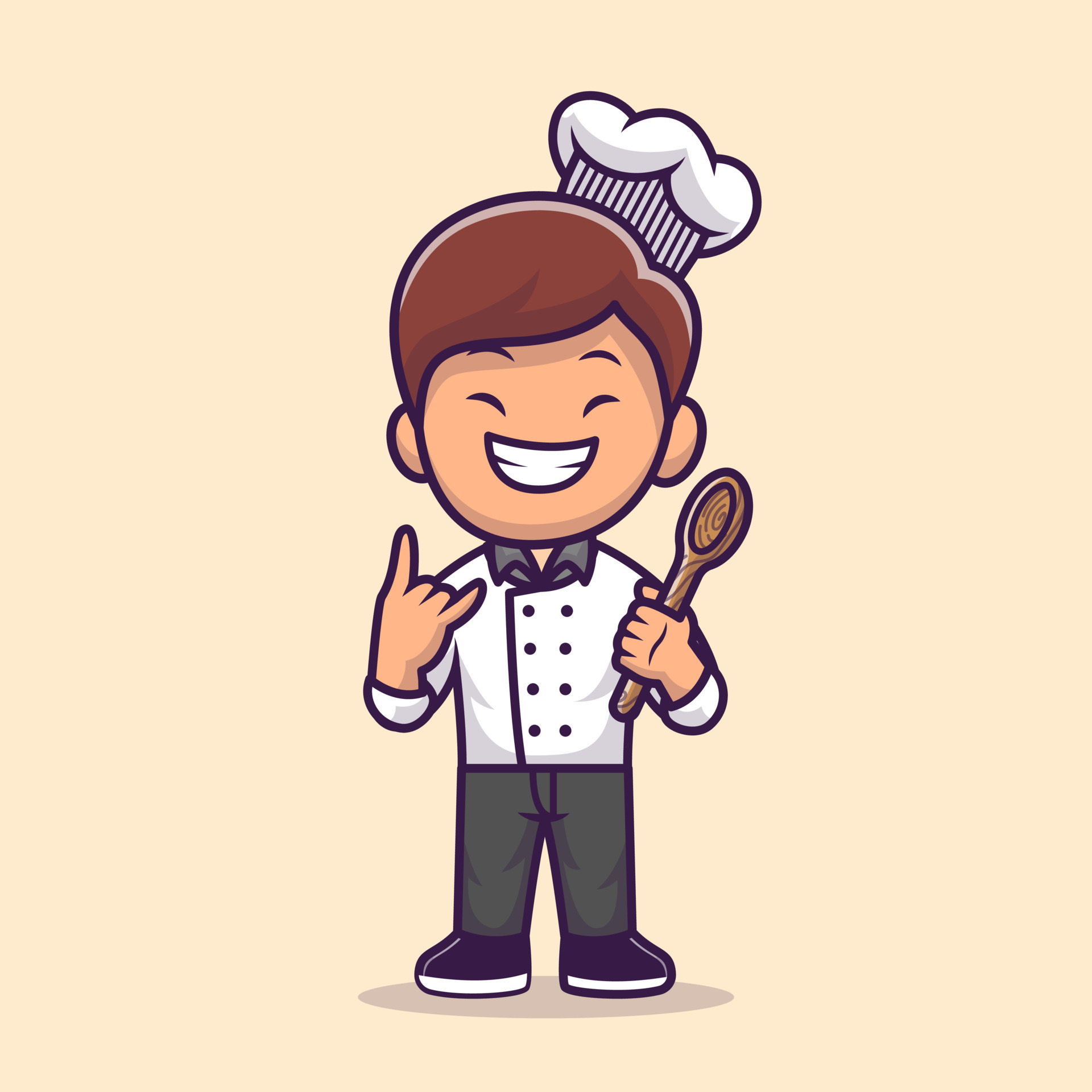 Cute Astronaut Chef Cooking Cartoon Vector Icon Illustration. Science