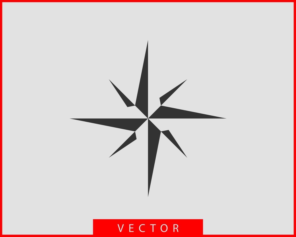 vector de icono de brújula. Navegación de la estrella de la rosa de los vientos.