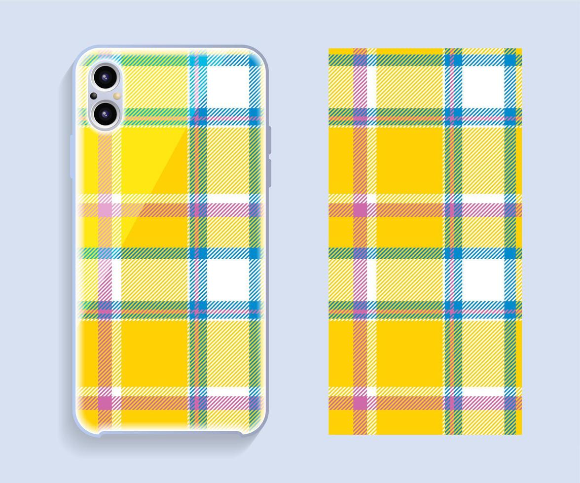 Smartphone cover design vector mockup. Template geometric pattern for