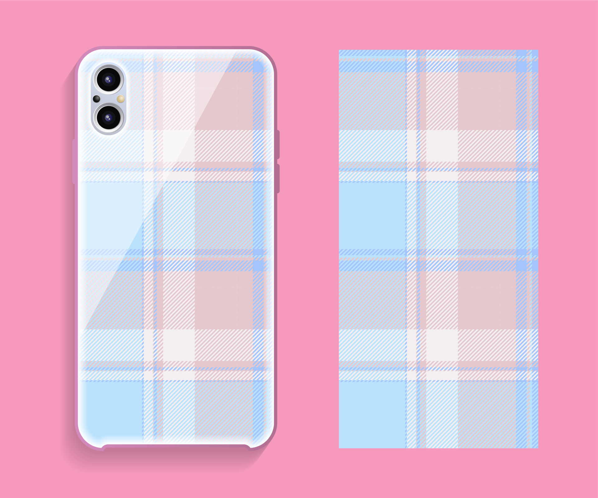 Smartphone cover design vector mockup. Template geometric pattern for