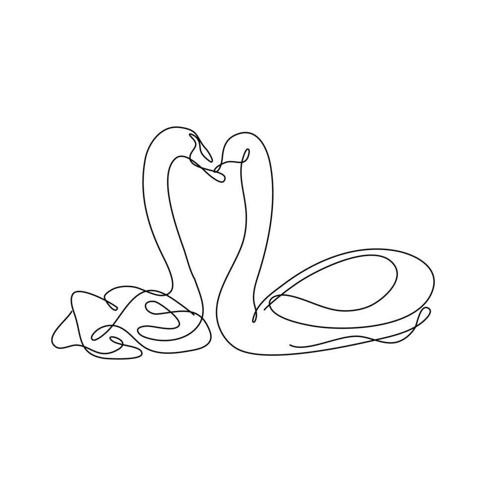 Heart Shaped Hand Draw One Continuous Line. Valentines day concept. Love Minimalist Contour Art. Vector illustration. suitable for wall art, decorations, t-shirts, mugs