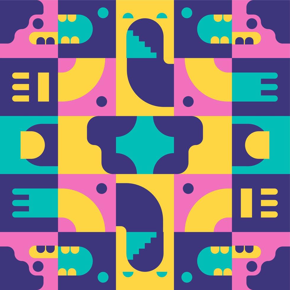 Blue Yellow Orange Abstract geometric pattern background Colorful, vector circle, triangle and square line color art design. suitable for wallpapers, pillows, shirts, pants