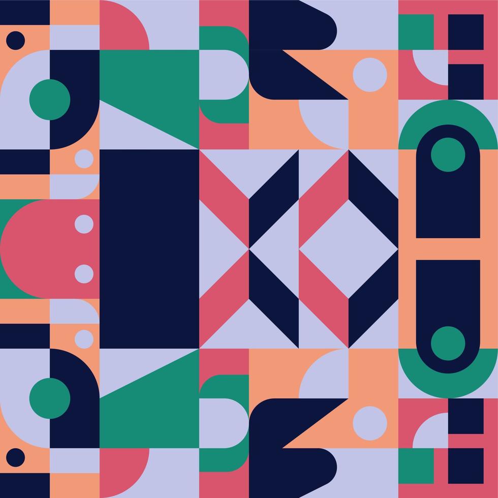 Blue Yellow Orange Abstract geometric pattern background Colorful, vector circle, triangle and square line color art design. suitable for wallpapers, pillows, shirts, pants