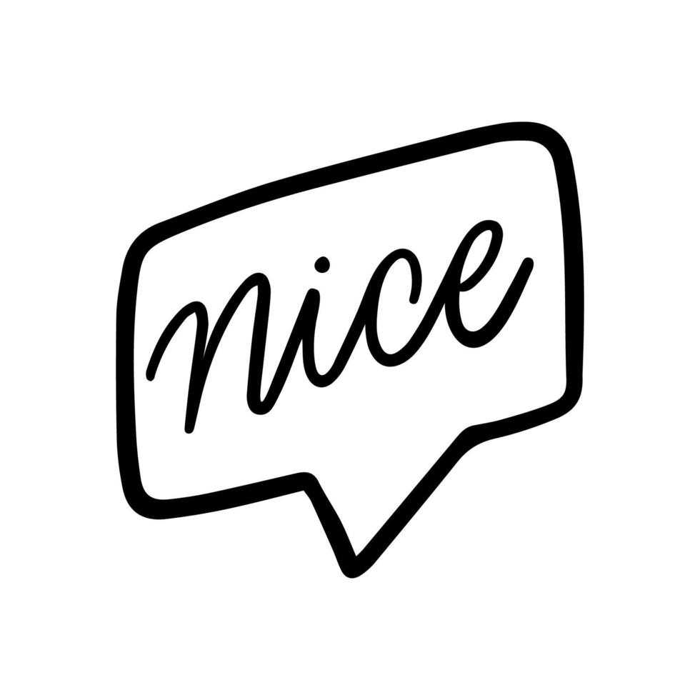 Nice lettering vector design in speech bubble