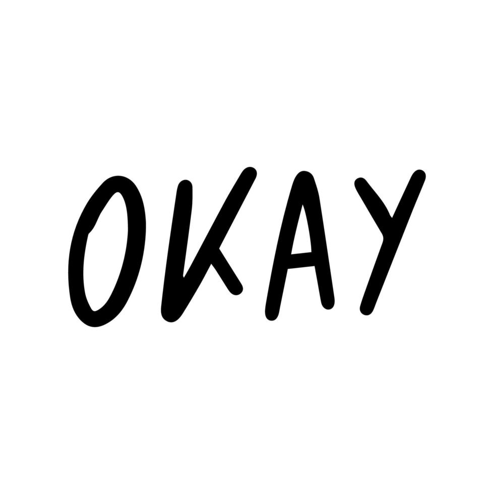 Okay lettering vector design