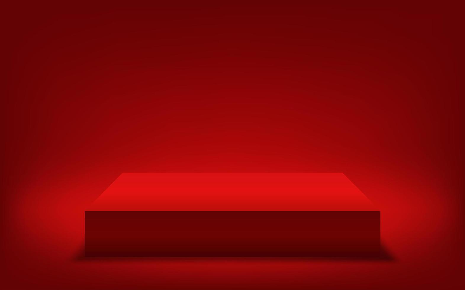 Red platform for product demo. 3d vector