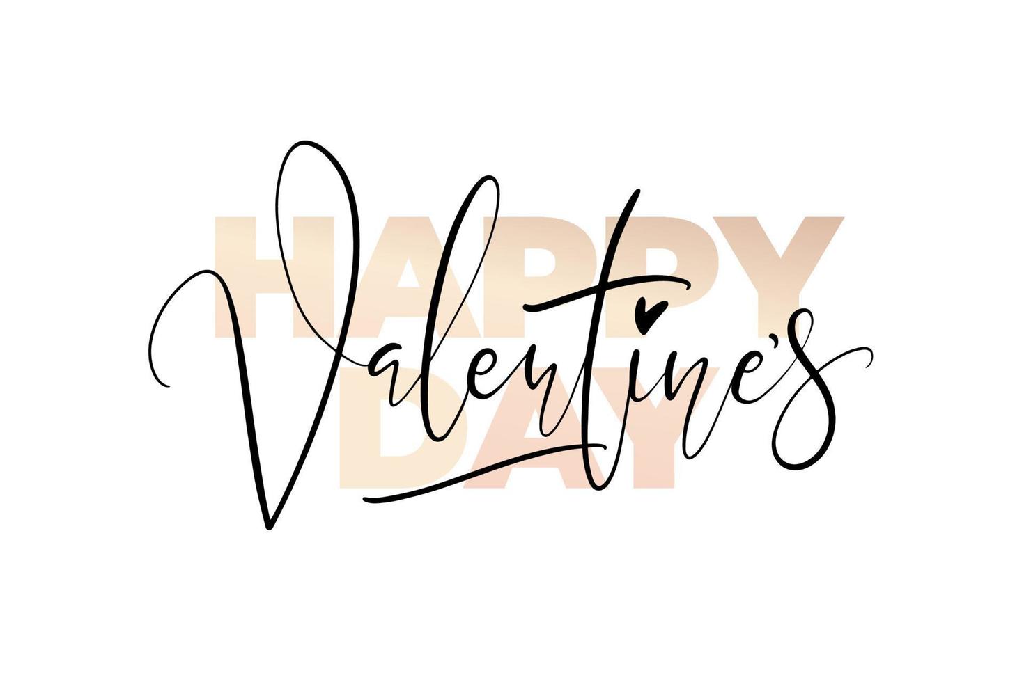 Happy Valentines Day horizontal typography poster with handwritten calligraphy and bold text. Vector Illustration for ads, posters, card, banners, prints.