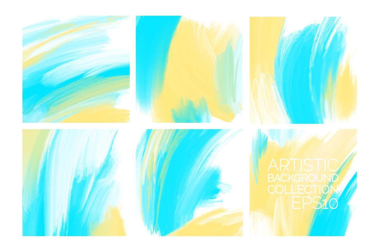Set of artistic creative universal square shape cards. Hand painted textures. Design for poster, card, invitation, placard, brochure, flyer. Vector isolated on white background.