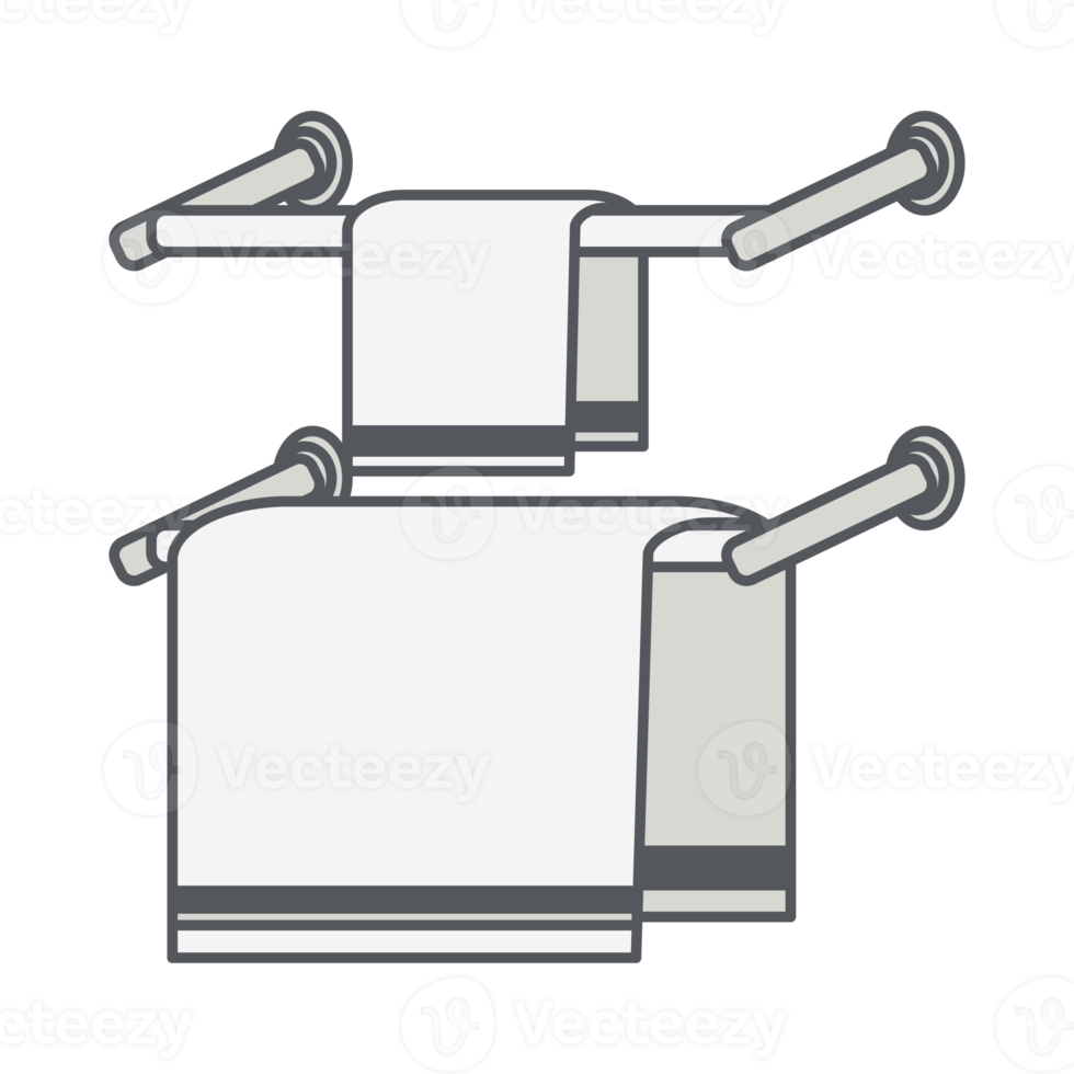 sospeso asciugamano bagno icona collezione impostato divertente e carino png