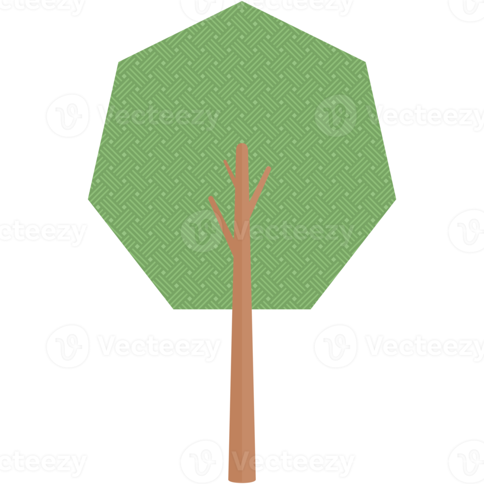 Flat Tree Style Aesthetic Collection Set png