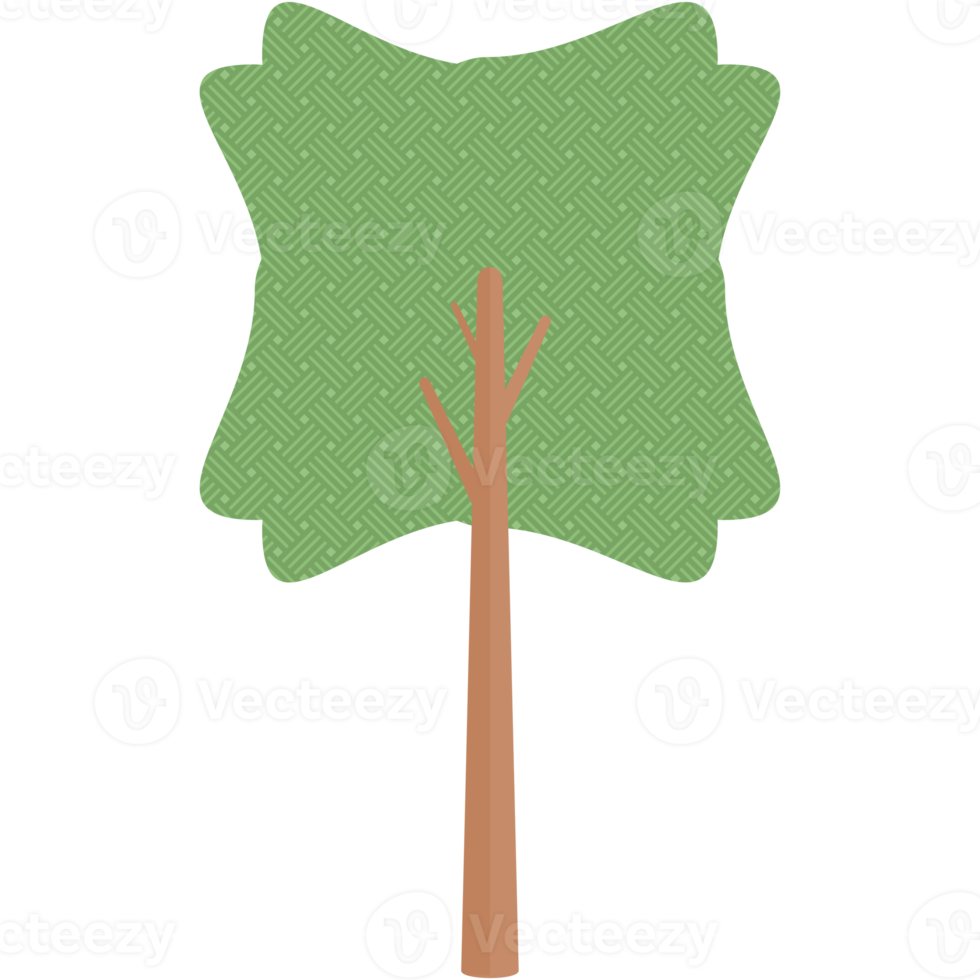 Flat Tree Style Aesthetic Collection Set png